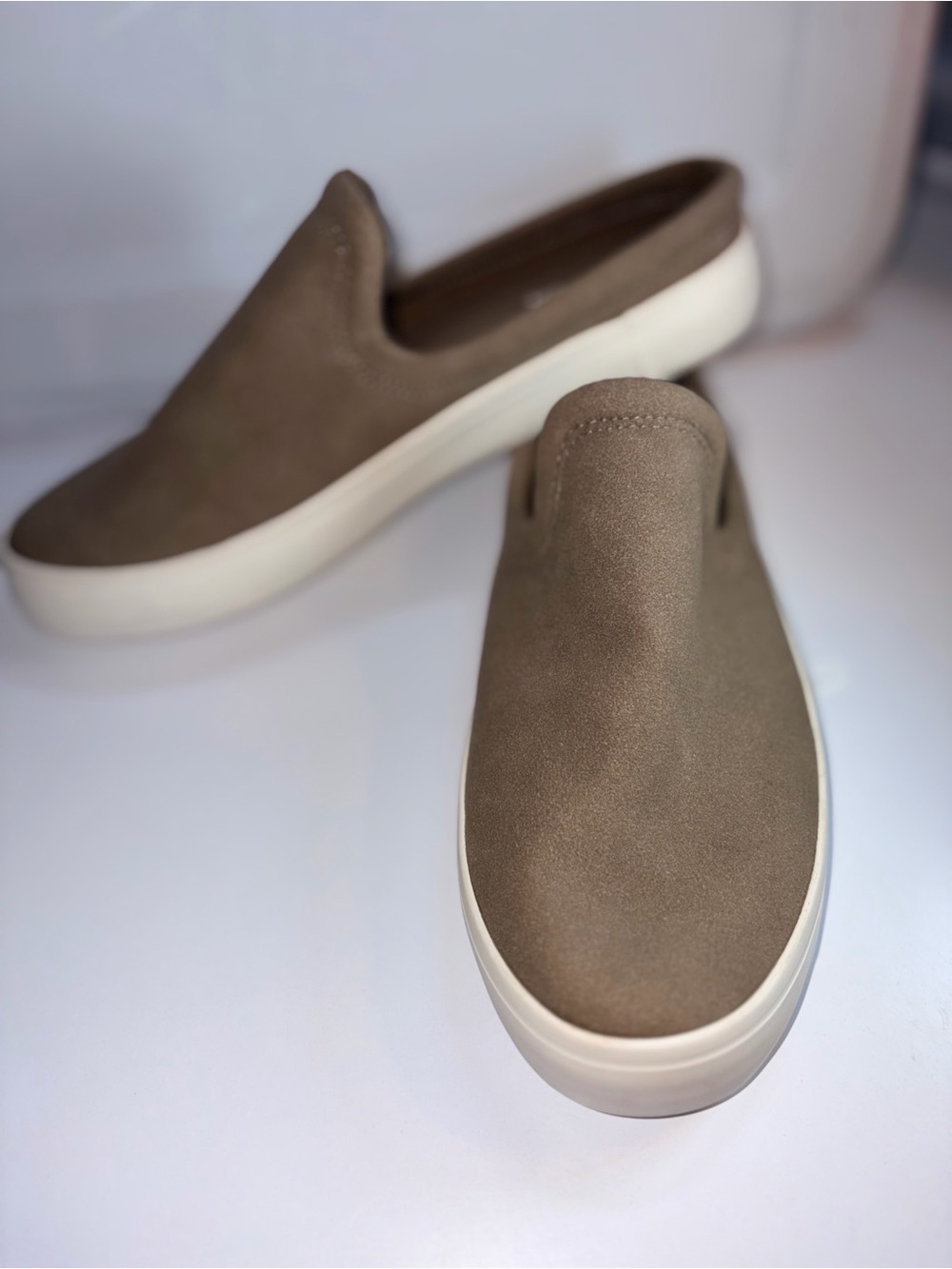 Nautica Women’s Taupe Slip-On Suede Loafers
